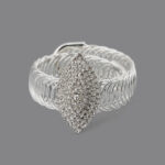 Metal bracelet with rhinestones "Oval"
