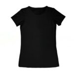 Классическая женская футболка для занятий - Чёрный, Размер 30